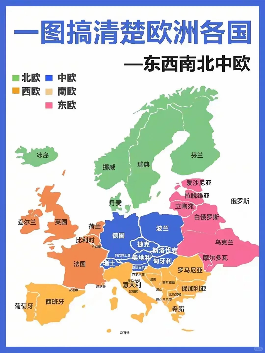 做欧洲外贸 - 欧洲各国分布图